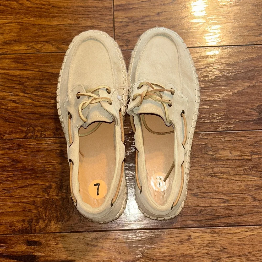 ZARA  SUEDE LACE-UP LOAFERS size 7 NWT
